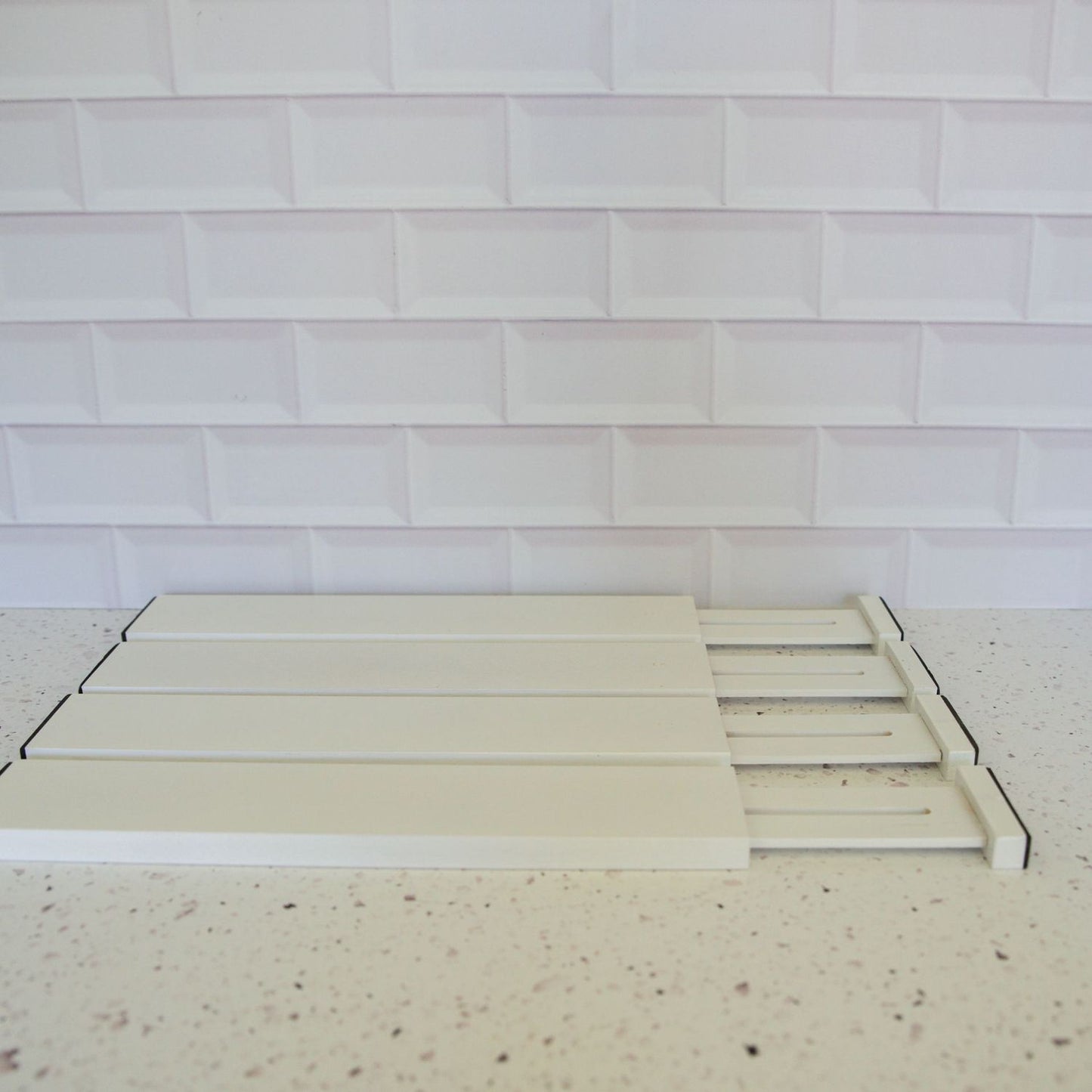 Bamboo Drawer Divider Set White