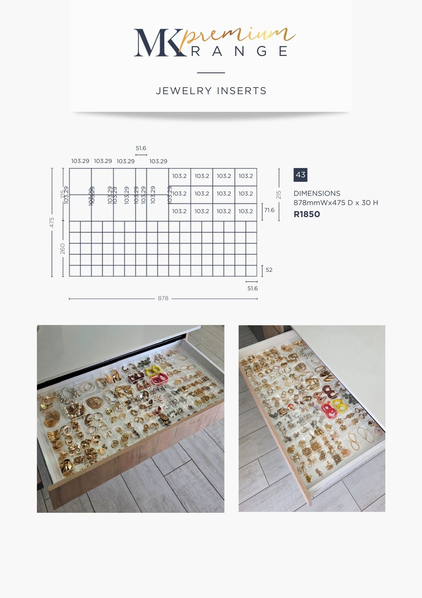 Jewellery Drawer Insert