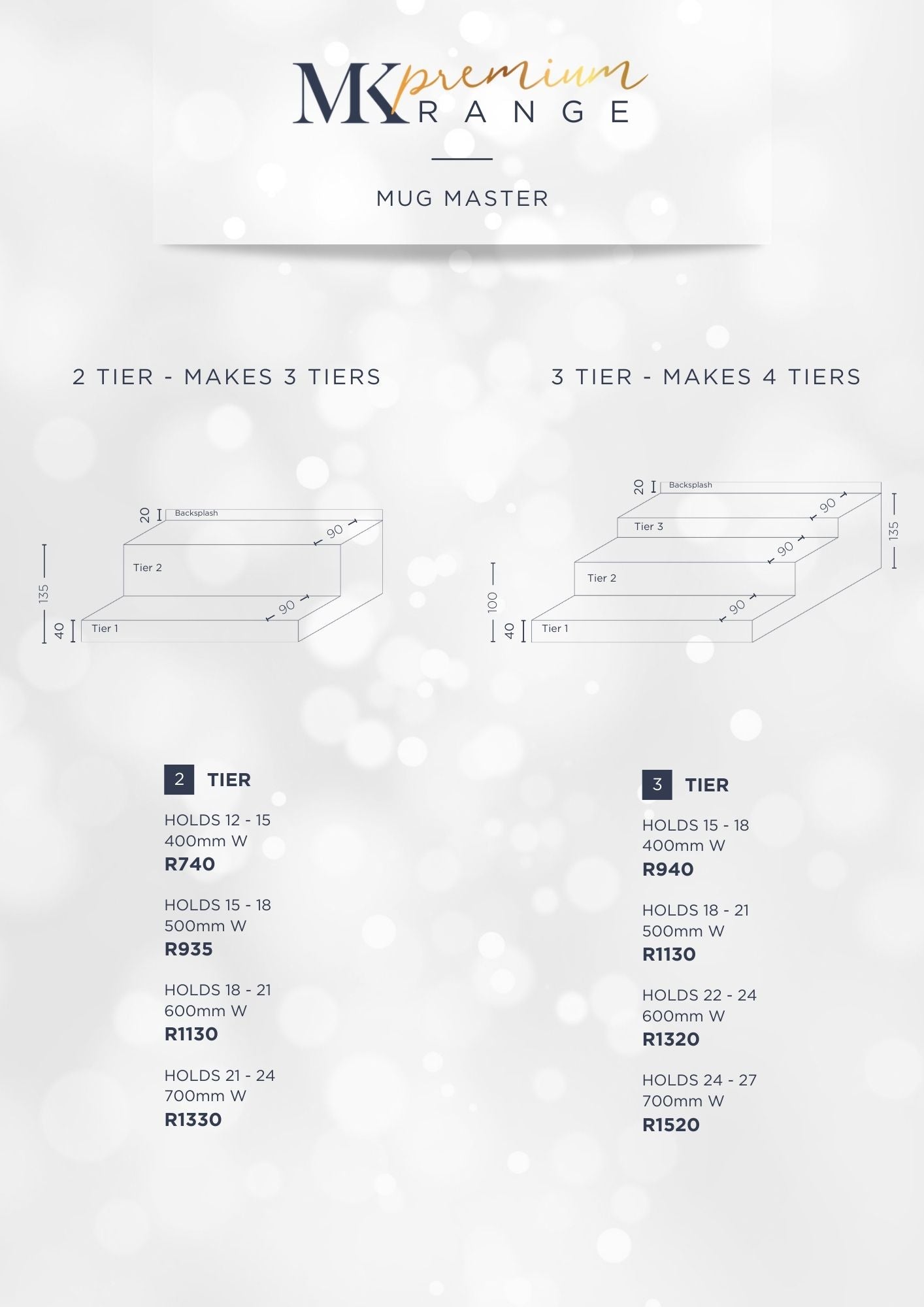 MK Premium3- Tier Mug Master