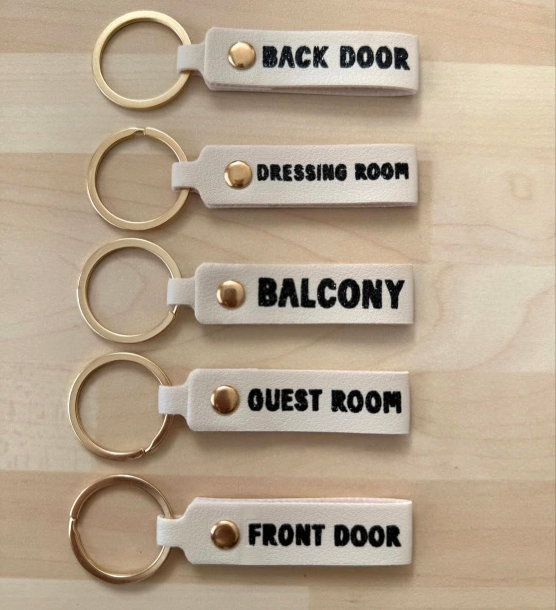 Personalized Faux Leather Key Tag