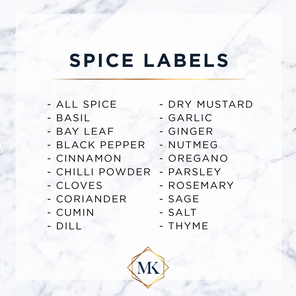 Spice Label Set