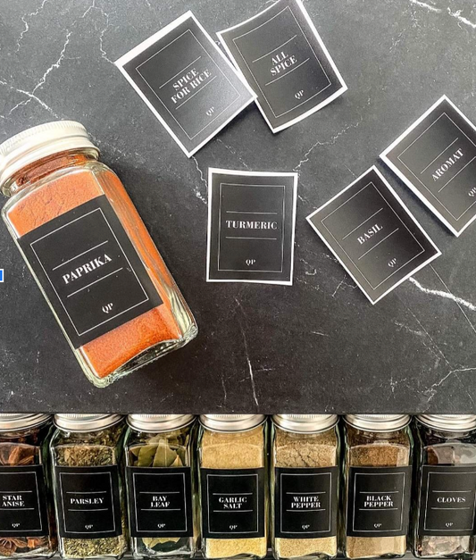 Black Simplistic Spice labels