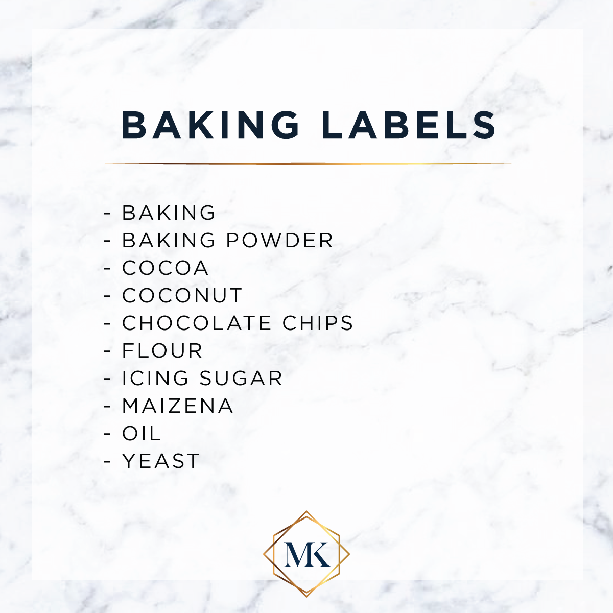 Baking Label Set – MK Method