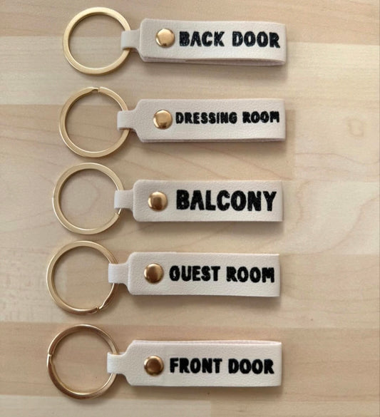 Personalized Faux Leather Key Tag